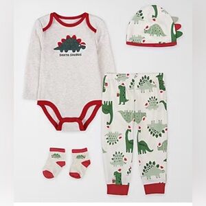 Baby Essentials Santa-Saurus Baby Boys 4pc Pants Set 9M BNWT